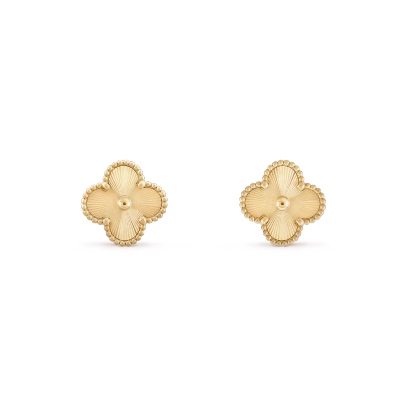 VCA CLOVER MINI 9.5MM LASER EARRINGS
