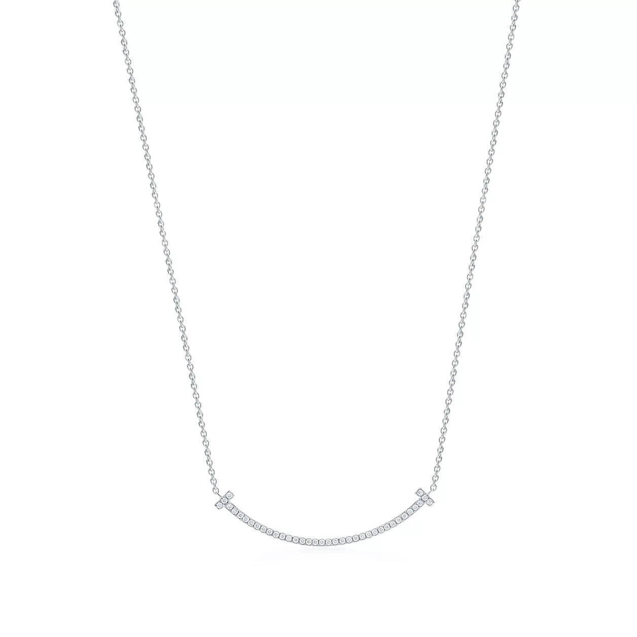 Tiffany T Smile Pendant with Diamonds Necklaces