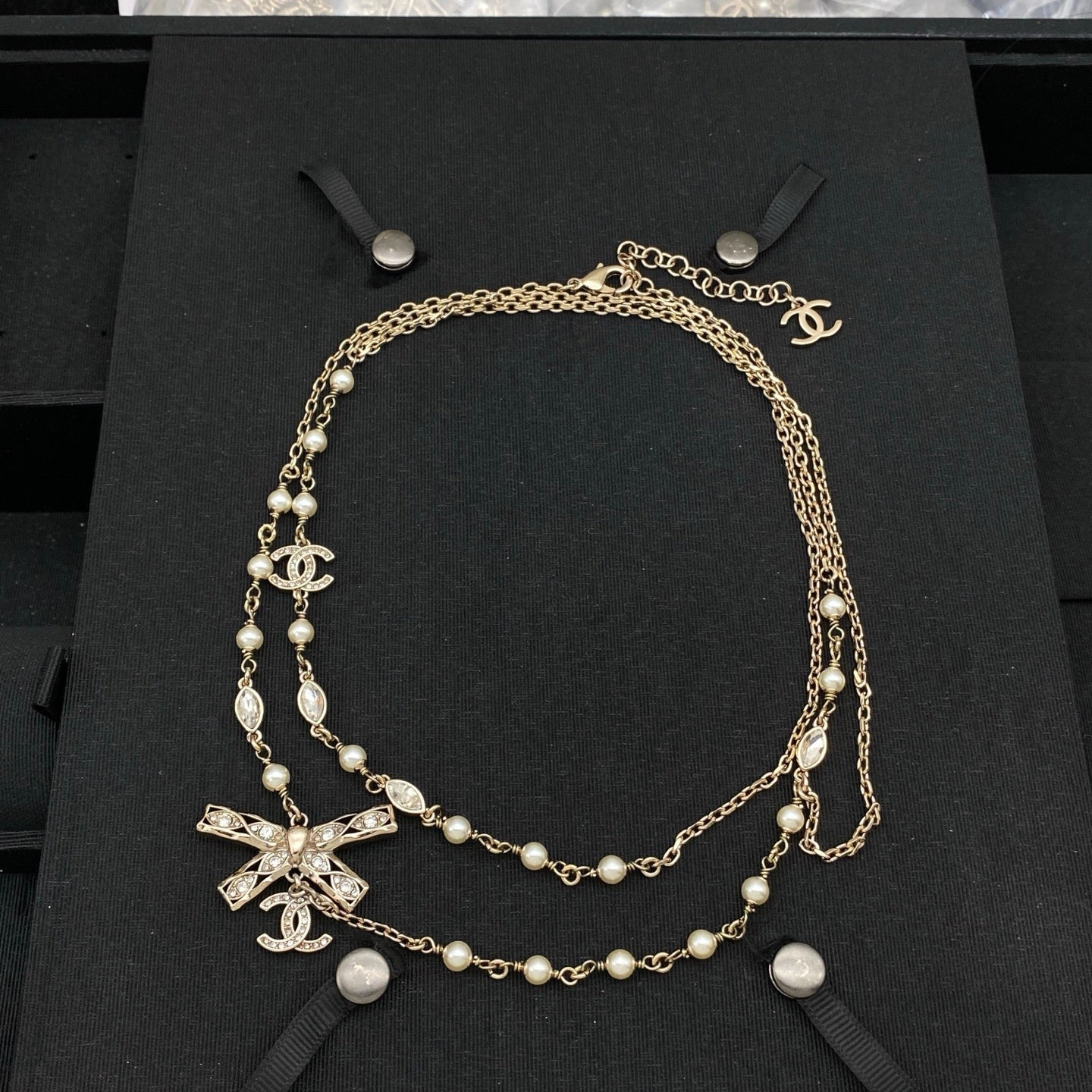 Chanel Bowknot Sweater Chain Necklaces