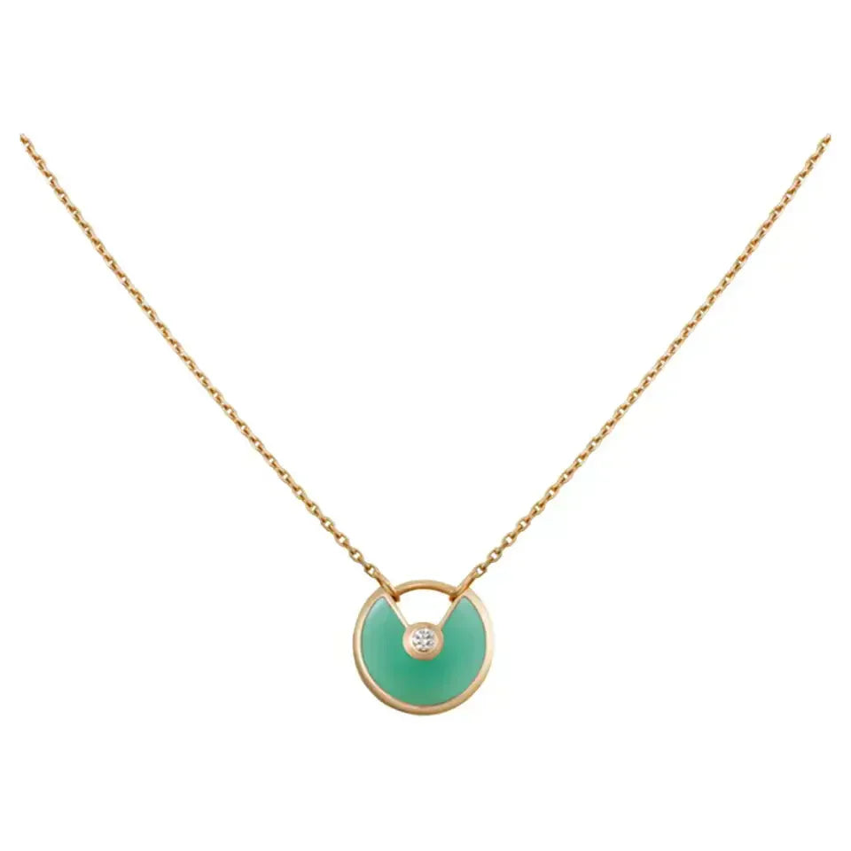 CARTIER AMULETTE GOLD MALACHITE NECKLACE