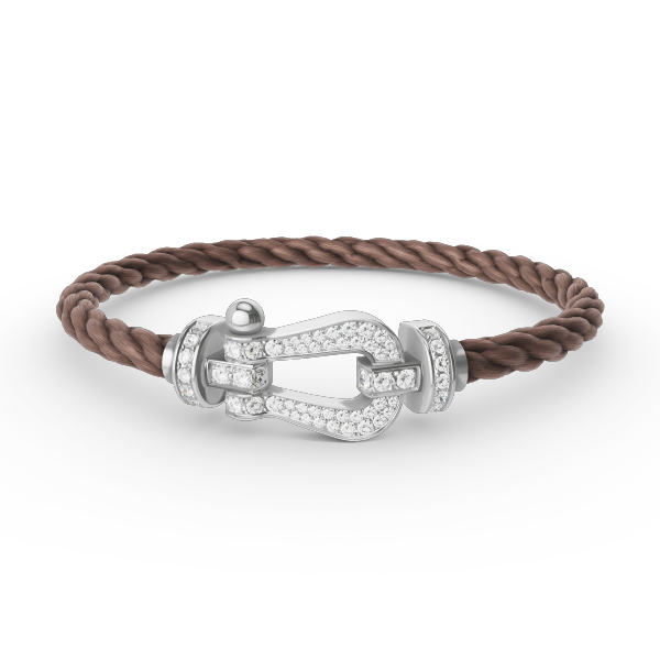 FRED FORCE LARGE HORSESHOE FULL DIAMOND BRACELET SILVER